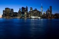 View of the modern skyscrapers and the river in the evening Royalty Free Stock Photo