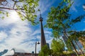 View of modern stylish architectural buildings, CN tower and skydome background in Toronto down town area