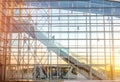 Facade with escalator at the airport