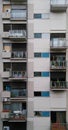 View of modernist flat facade of residential building. Buenos Aires, Argentina