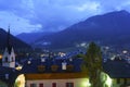 View of Moena, in the Dolomites, by night