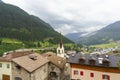 View of Moena, in the Dolomites, at summer