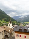 View of Moena, in the Dolomites, at summer