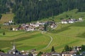 View of Moena, in the Dolomites, at summer