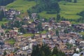 View of Moena, in the Dolomites, at summer