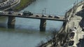 View from the Moenchsberg to River Salzach in Salzburg, Austria, timelapse,