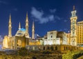 Mohammad Al-Amin mosque and Saint Georges Maronite Cathedral, Beirut, Lebanon Royalty Free Stock Photo