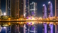 A view of a Mohammed Bin Ahmed Almulla Mosque. Night scene in th