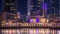 A view of a Mohammed Bin Ahmed Almulla Mosque. Night scene in th