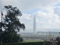 view of The Mohammed VI Tower in the city of Sale , bordering Rabat, the capital of Morocco