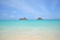 View of Mokolua Islands, Lanikai Beach Oahu