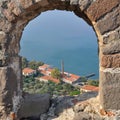 View from Molyvos castle,Greece Royalty Free Stock Photo