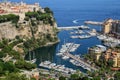 View Of Monaco City With Boat Marina Below In Monaco.