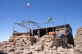 View of Monastery Bedouin coffee shop in a tent, ready to receive tourists for a drink and chat