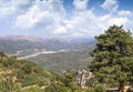 View from Monastery Kera Kardiotissa in the mountains of Crete. Royalty Free Stock Photo