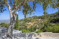 View from Monastery Kera Kardiotissa in the mountains of Crete. Royalty Free Stock Photo