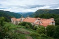 View of the Monastery of Santo Estevo de Ribas del Sil at Nogueira de Ramuin. Ourense, province of Galicia, Spain