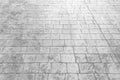 View Monotone white Brick Stone Pavement on The Ground for Street Road Royalty Free Stock Photo