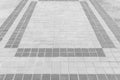 View Monotone white Brick Stone Pavement on The Ground for Street Road Royalty Free Stock Photo