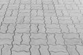 View Monotone white Brick Stone Pavement on The Ground for Street Road Royalty Free Stock Photo