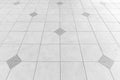 View Monotone white Brick Stone Pavement on The Ground for Street Road Royalty Free Stock Photo