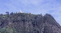 View of Monserrate church high up in the Andes Mountains overlooking Bogota, Colombia Royalty Free Stock Photo