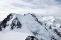 View from Mont Aiguille du Midi to Mount Mont Blanc. Mountain landscape