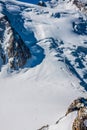 View of Mont Blanc mountain range from Aiguille Du Midi in Chamonix - landscape orientation Royalty Free Stock Photo