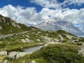 The view of Mont Blanc near Lac de la Flagere Royalty Free Stock Photo