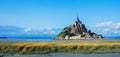 View of the Mont Saint Michel, Normandy France. Panorama Royalty Free Stock Photo