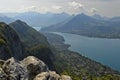 View from Mont Veyrier across Lake Annecy, Annecy, Haute-Savoie, France