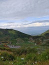 View montain at dieng central java Indonesia edited