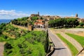 View of Montalcino town from the Fortress in Val d`Orcia, Tuscan Royalty Free Stock Photo