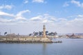 View of the Montaza Lighthouse of Alexandria in Alexandria Royalty Free Stock Photo
