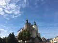 View on Montbeliard castle on sunny day in Doubs France Royalty Free Stock Photo