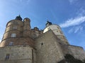 View on Montbeliard castle on sunny day in Doubs France Royalty Free Stock Photo