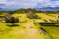 View of Monte Alban, the ancient city of Zapotecs, Oaxaca, Mexico Royalty Free Stock Photo