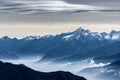 View from Monte Bianco Mont Blanc Valle d`Aosta Royalty Free Stock Photo