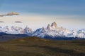 View of Monte Fitz Roy and Cerro Torre in Argentina