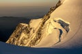 Monte Rosa Massif - Sunrise. Punta Giordani. Royalty Free Stock Photo