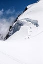 Monte Rosa Massif - Punta Giordani. Crevasse. Royalty Free Stock Photo