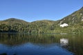 View of the Monticchio lake in the Basilicata region, Italy. Royalty Free Stock Photo