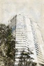 View of Montreal new AON modern building sketch on Robert Bourassa blv. Royalty Free Stock Photo