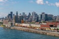 View of Montreal Skyline from Jacques Cartier Bridge Royalty Free Stock Photo