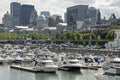 View of Montreal with yacht harbor Royalty Free Stock Photo