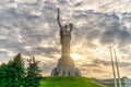 View of the Monument Motherland in Kiev, Ukraine during sunset Royalty Free Stock Photo