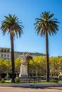 View at the Monument of Napoleon at Saint Nicolas place in Bastia - Corsica,France Royalty Free Stock Photo