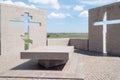 view of the monument `Table of Reconciliation` in Rossoshki. Volgograd region. Memorial military cemetery in Rossoshki. german war