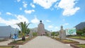 View of the monument to the Middle of the World near of the city of Quito