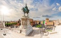 View on the Monument to Victor Emmanue and Venice Square Piazza Venezia , Rome, Italy Royalty Free Stock Photo